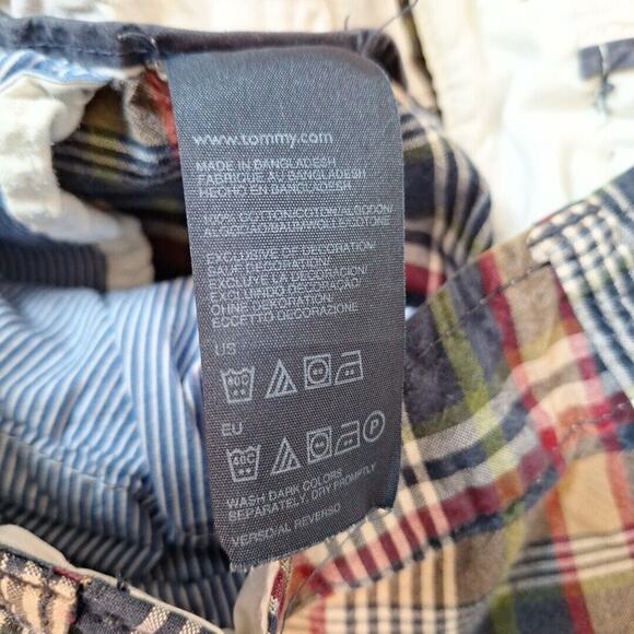 Y2k Tommy Hilfiger Fall Plaid Cargo Shorts 100% Cotton Men Size 40 Preppy Dad - Picture 6 of 6